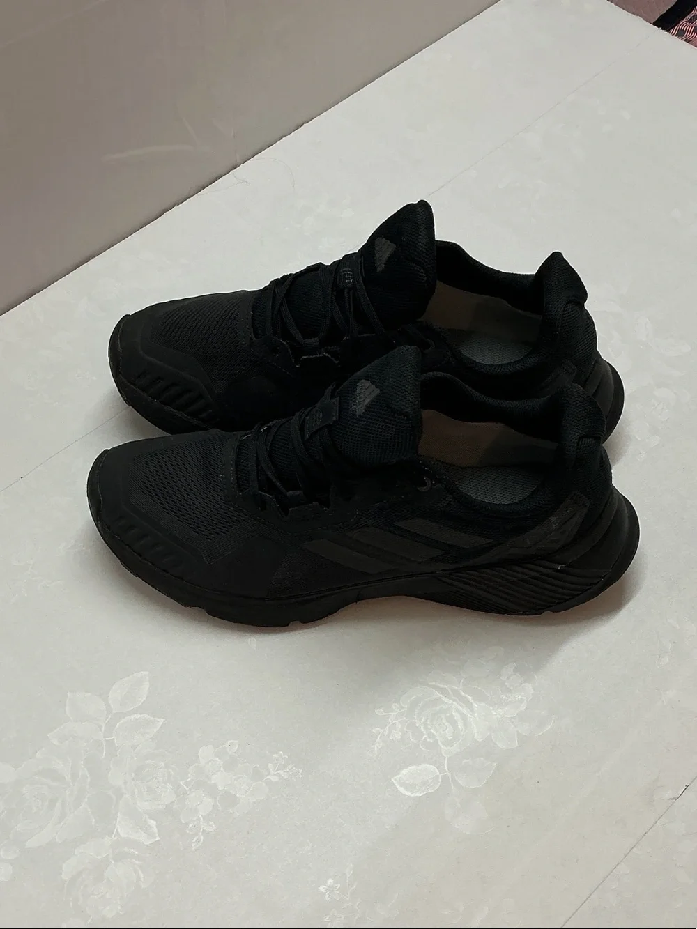 adidas Black Mesh Lace-Up Running Shoes